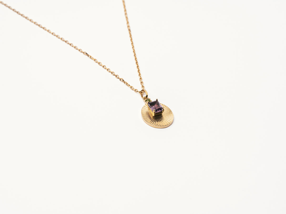 Amethyst and peridot pendant necklace by VERAE