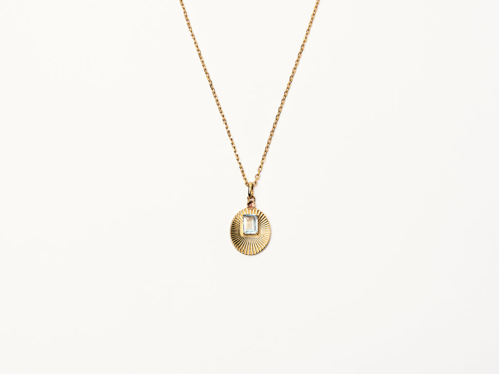 Blue topaz and tourmaline necklace in gold-plated sterling silver