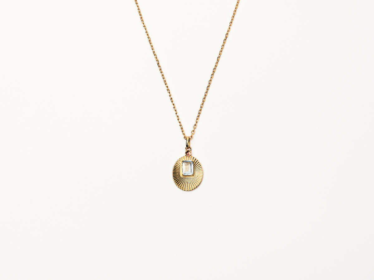 Blue topaz and tourmaline necklace in gold-plated sterling silver