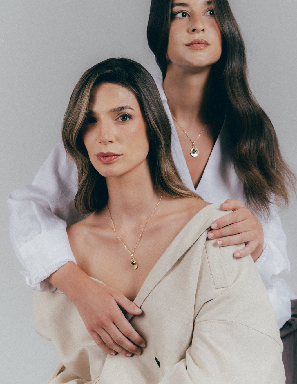 VERAE iolite and smoky quartz necklace in editorial portrait